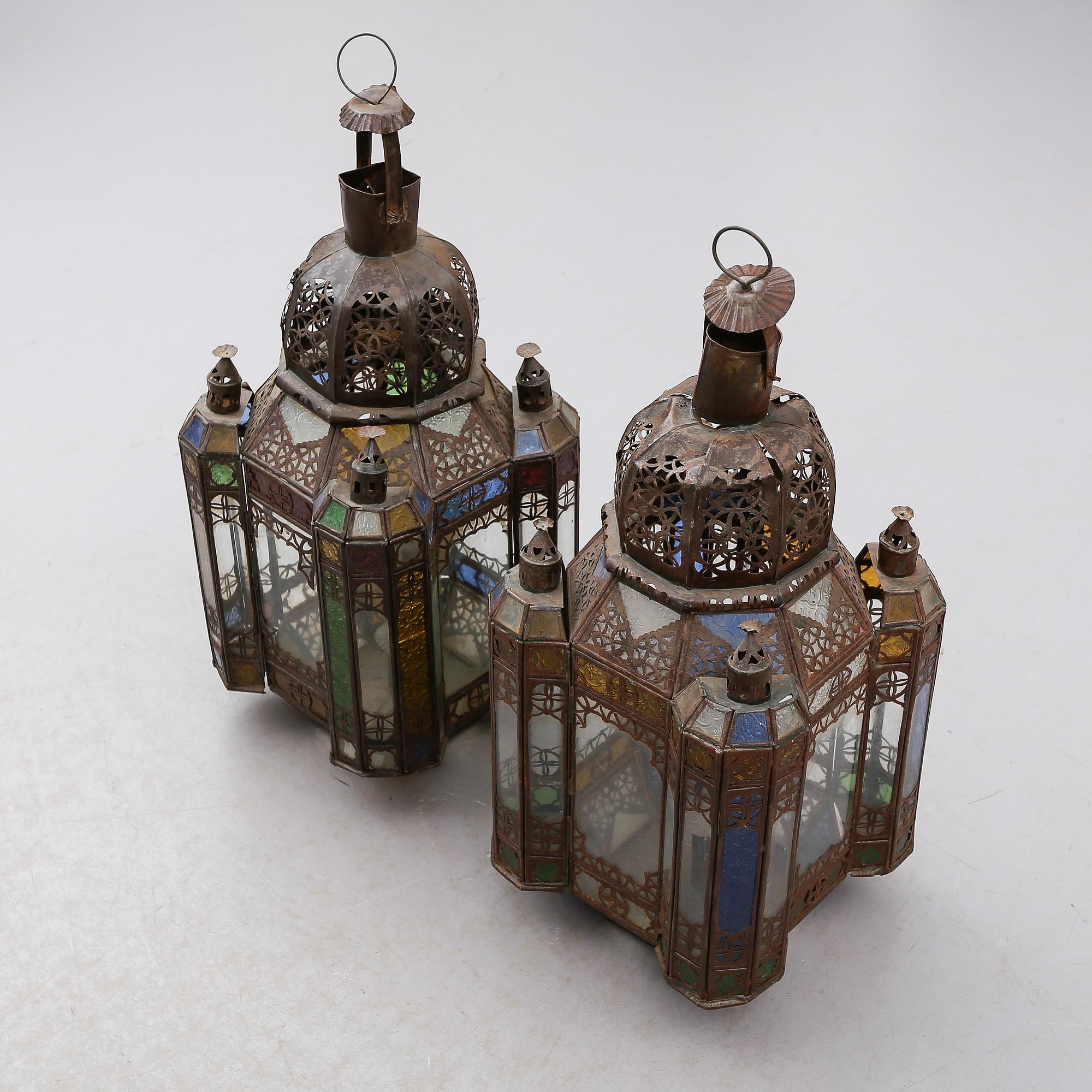 LYKTOR, 1 par, plåt, Marocko, 1900-tal.