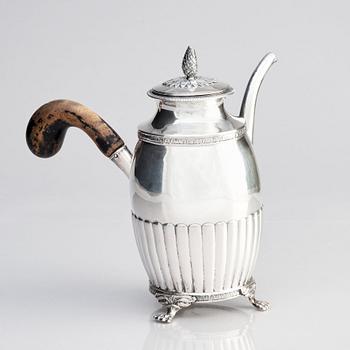 Carl Magnus Ryberg, kaffekanna, silver, Stockholm 1828.