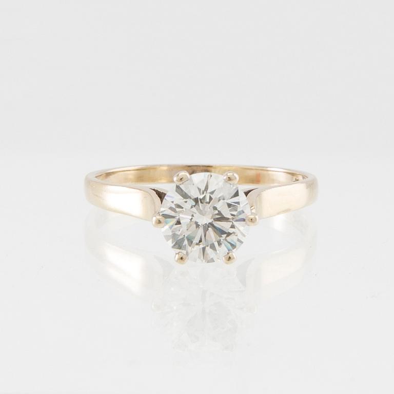 Solitaire ring 14K white gold with a diamond approx. 1.23 ct.