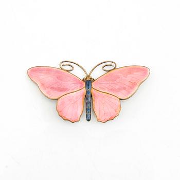 Brosch silver och emalj.