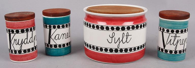 BURKAR, 4 st, flintgods, "Arom", Marianne Westman, Rörstrand.