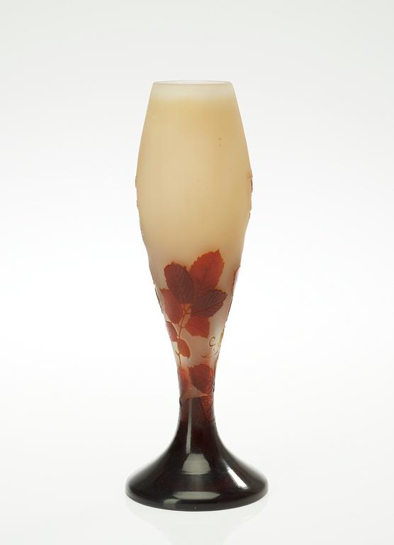 An Emile Gallé Art Noveau cameo glass vase.