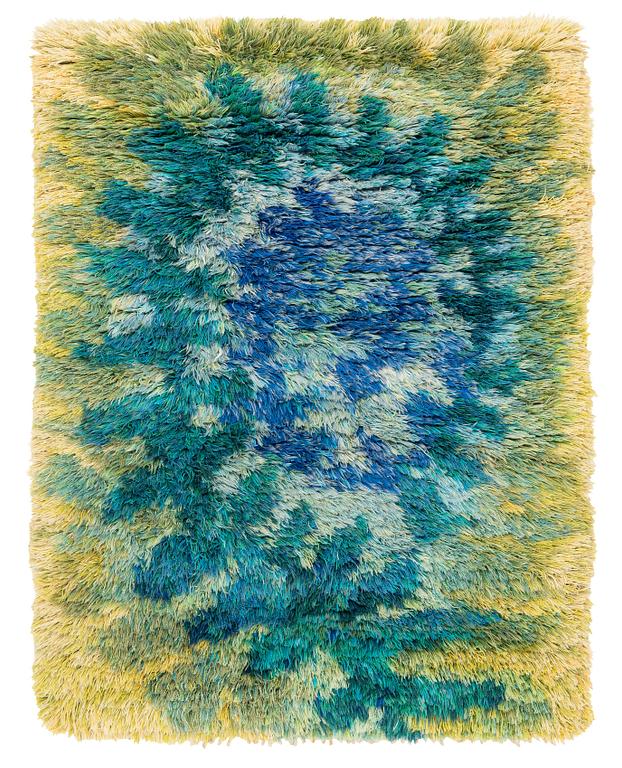 Viola Gråsten, matta  "Ormbunke", Rya, 160 x 124 cm, för NK Textilkammare.