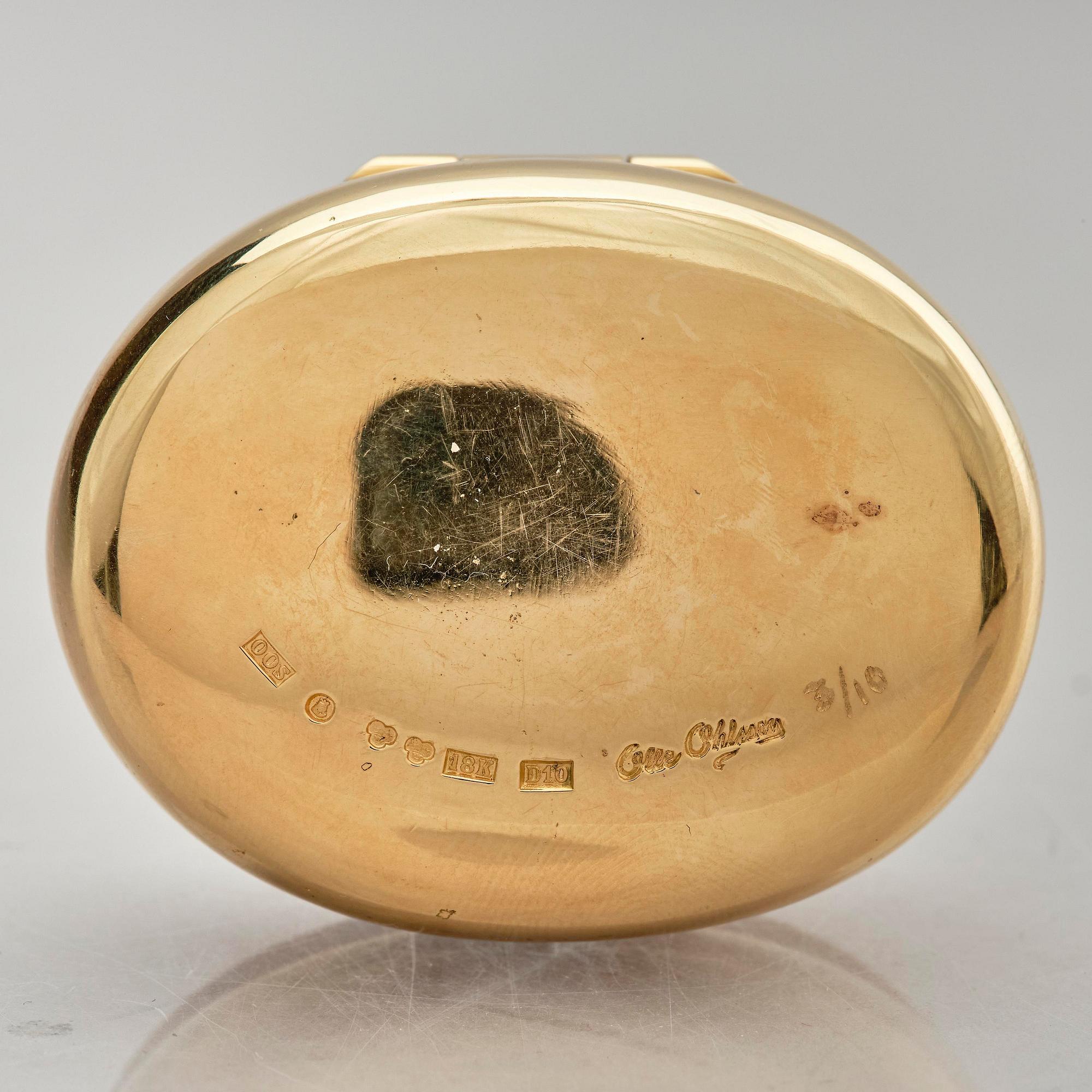 Olle Ohlsson, an 18k gold box, Stockholm, Sweden 1978.