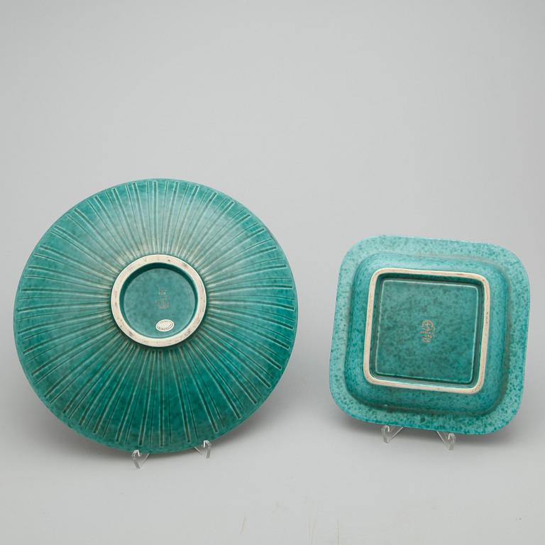 FAT, 2 st, keramik, "Argenta", Wilhelm Kåge, Gustavsberg.