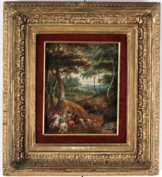 ADAM FRANS VAN DER MEULEN, hans art, olja på pannå, ej signerad.