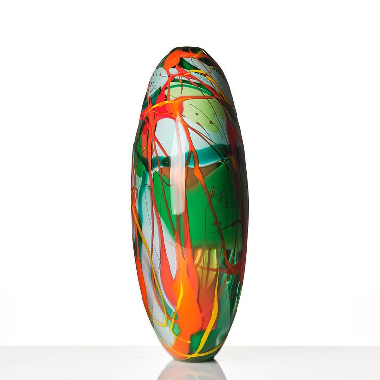 Peter Hermansson, "Pollock", a glass vase, Örsjö, Sweden 2012.