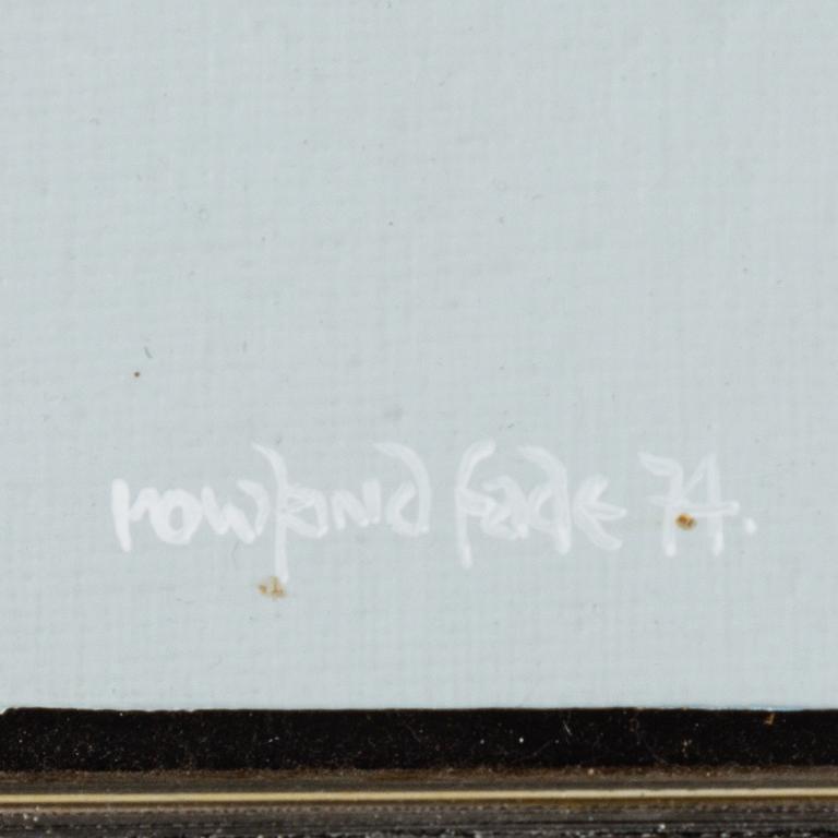 ROWLAND FADE, oil on board. Signed and dated 74.