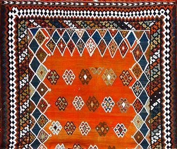 KELIM, old, Kasghai, ca 200x160 cm.