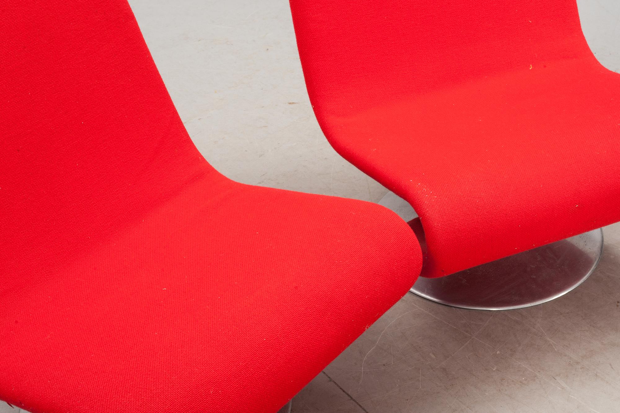 FÅTÖLJER, 2 st, Verner Panton för Fritz Hansen, "System 1-2-3". 1970-talets mitt.