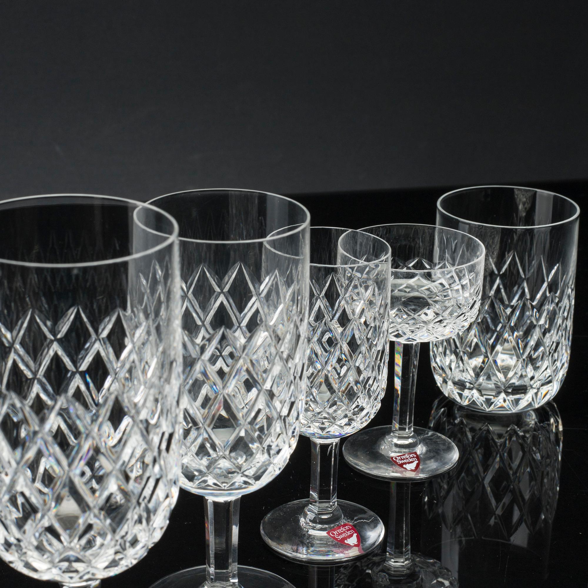 INGEBORG LUNDIN, glasservis, 60 delar, "Elisabeth/FESTIVAL ", glas, Orrefors.