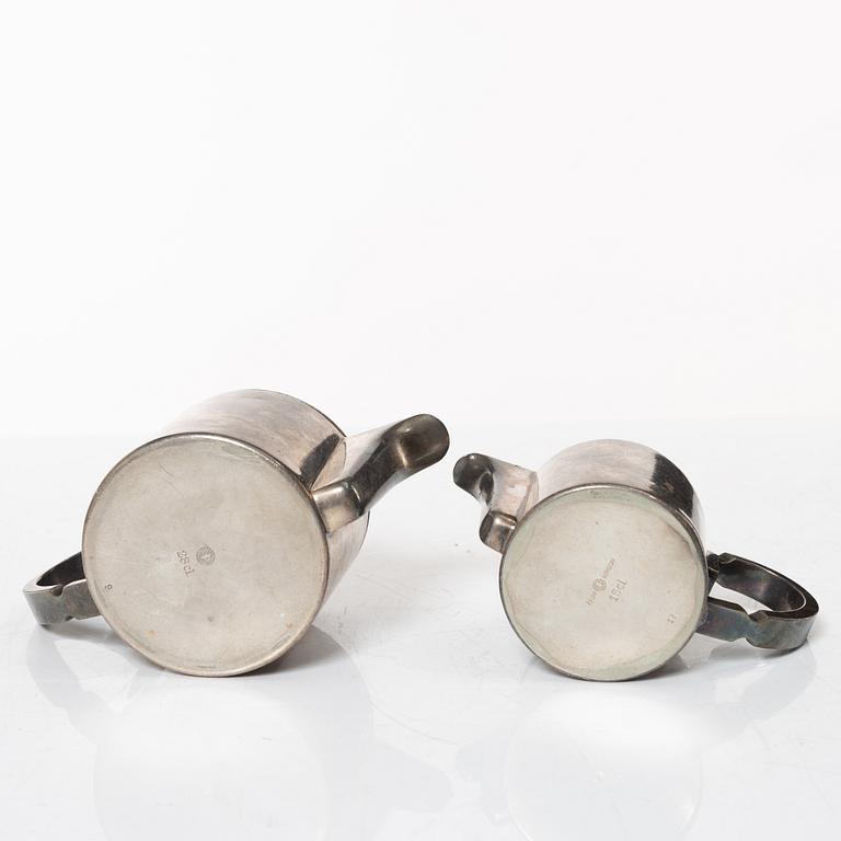 Gio Ponti, teservis, 6 delar, Athur Krupp Berndorfer Metallwarenfabrik, Österrike/Milano, 1930/40-tal.