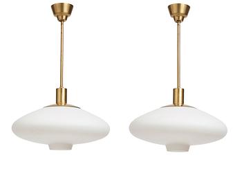 350. Hans Bergström, a pair of ceiling lamps, model "112", ateljé Lyktan, Åhus, 1950's.