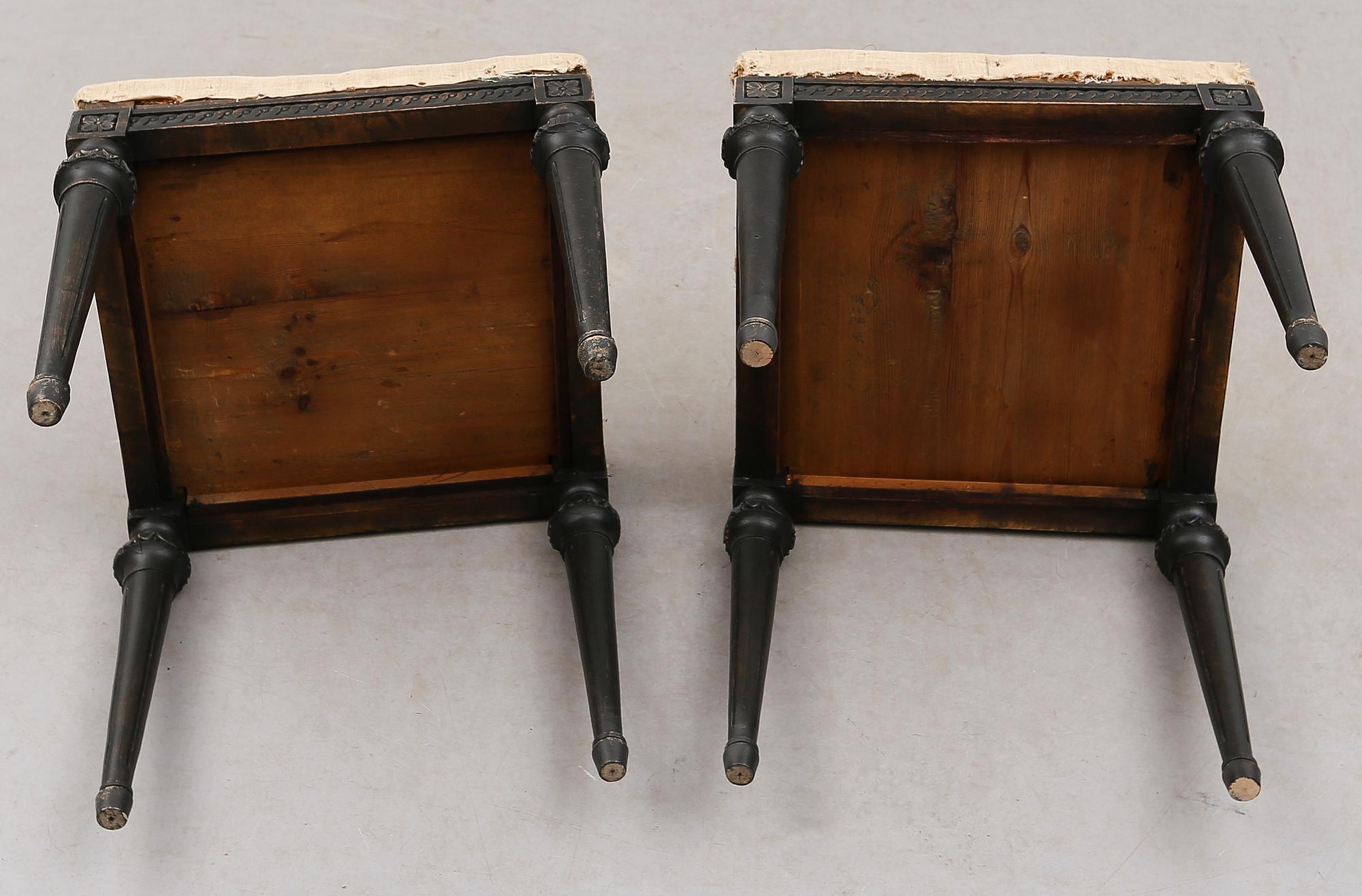 TABURETTER, 1 par, gustaviansk stil, 1900-talets första hälft.