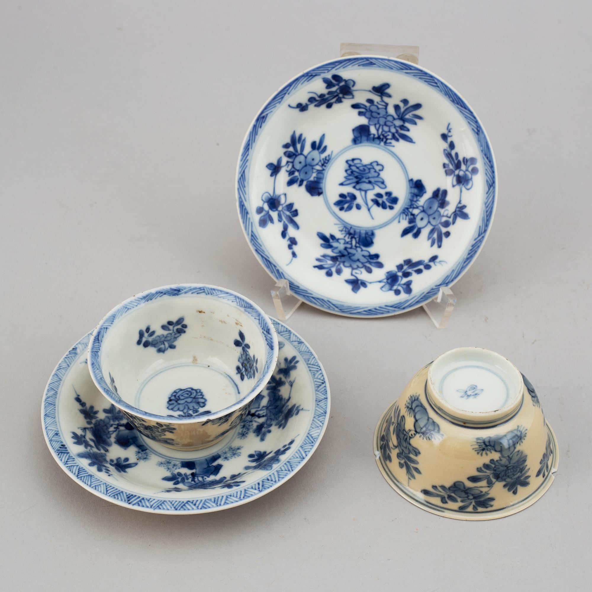 PARTI, 8 delar, porslin. Qingdynastin, Kangxi (1662-1722).