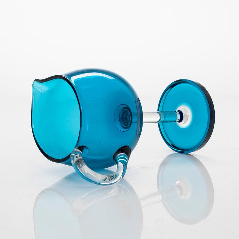 Nanny Still, A mid 20th century "Harlequin" sugar bowl and cream jug for Riihimäki Glassworks, Finland.