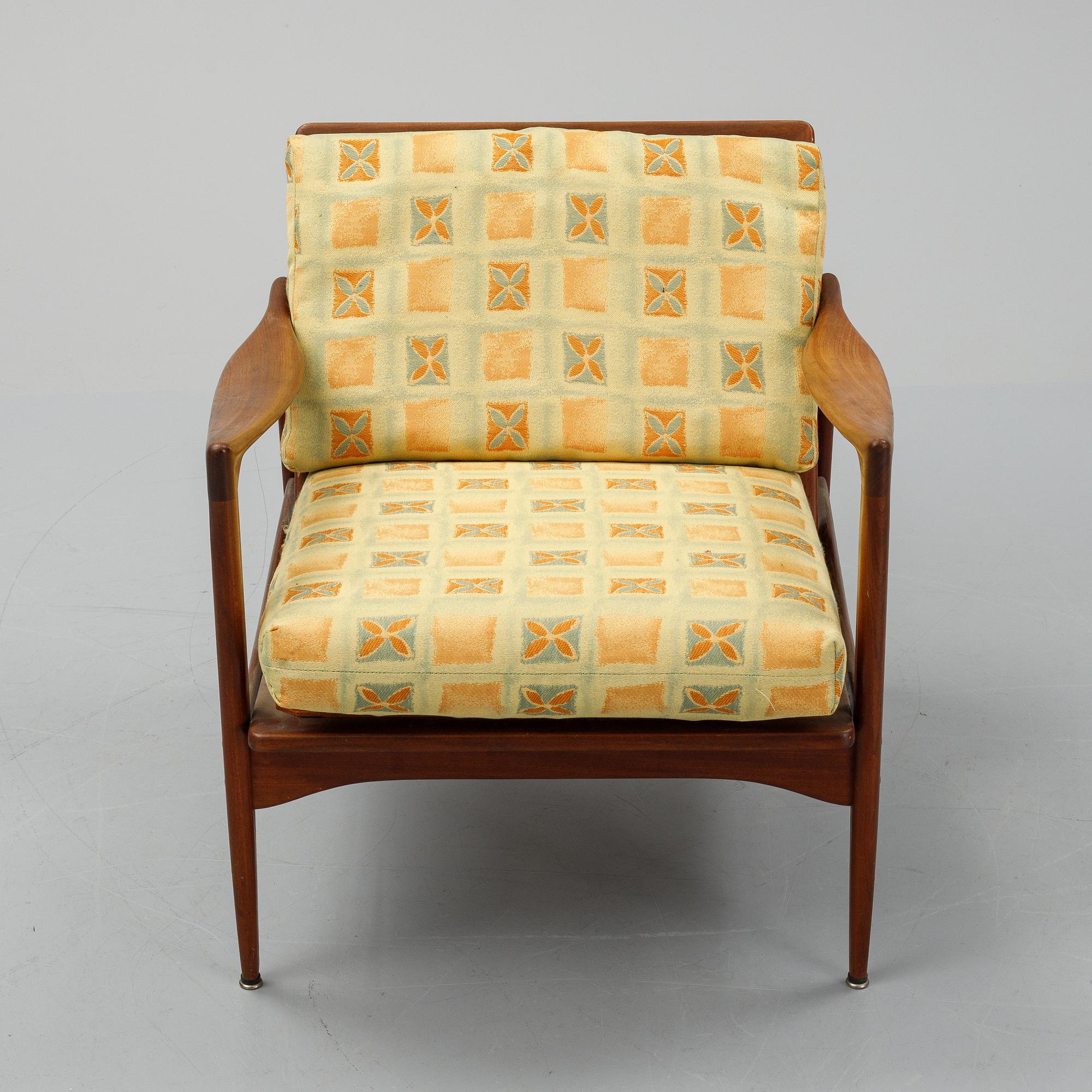 Ib Kofod Larsen, 'Kandidaten' walnut easy chair, 1960's.