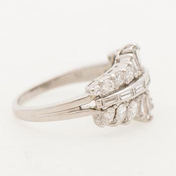 A RING, brilliant, baguette and marquise cut diamonds, platinum.