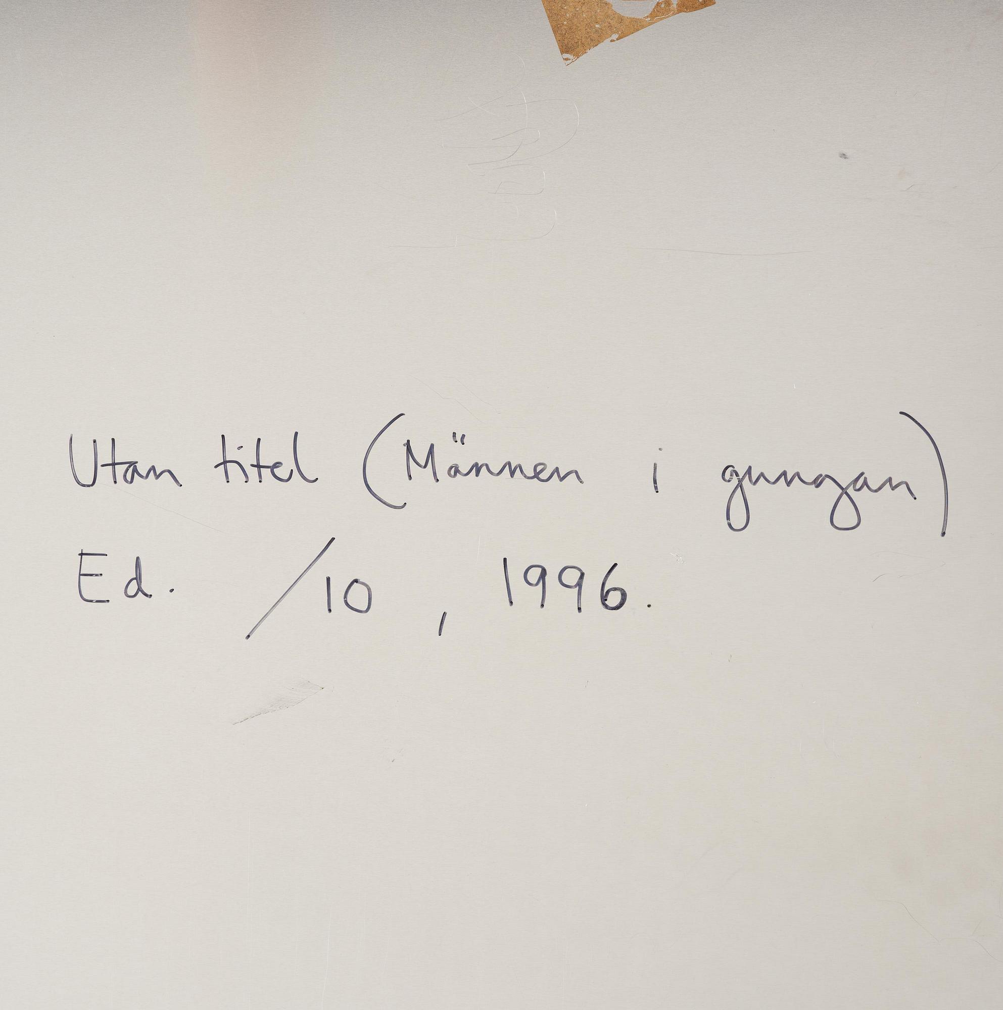 Maria Miesenberger, "Utan titel (Männen i gungan)", 1996.