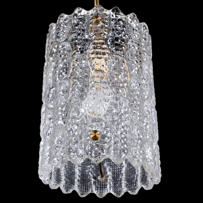 TAKLAMPA, glas, Carl Fagerlund, Orrefors, 1900-talets andra hälft, höjd 53 cm.