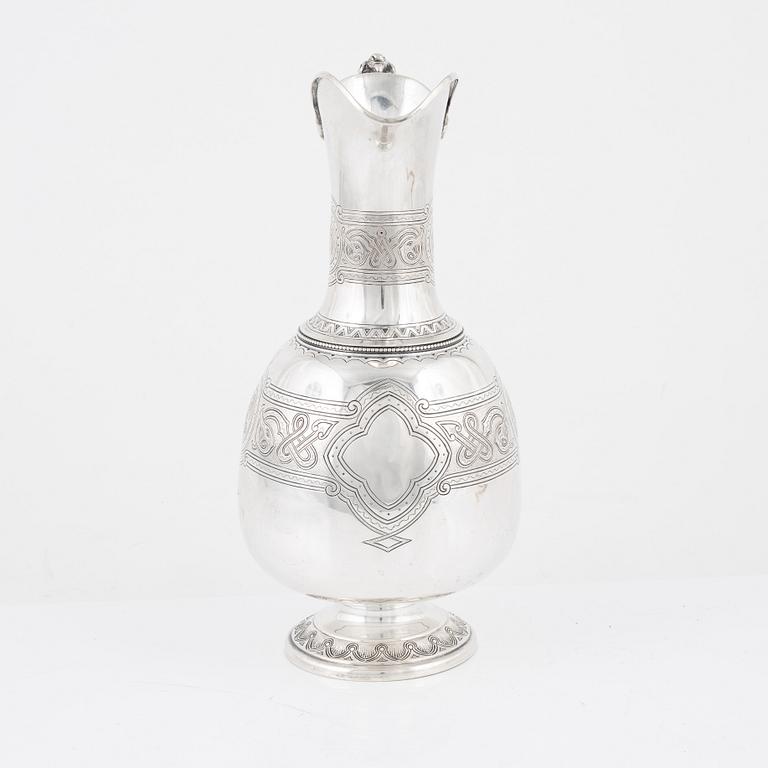 A silver jug, M Christesen Denmark, 1895.