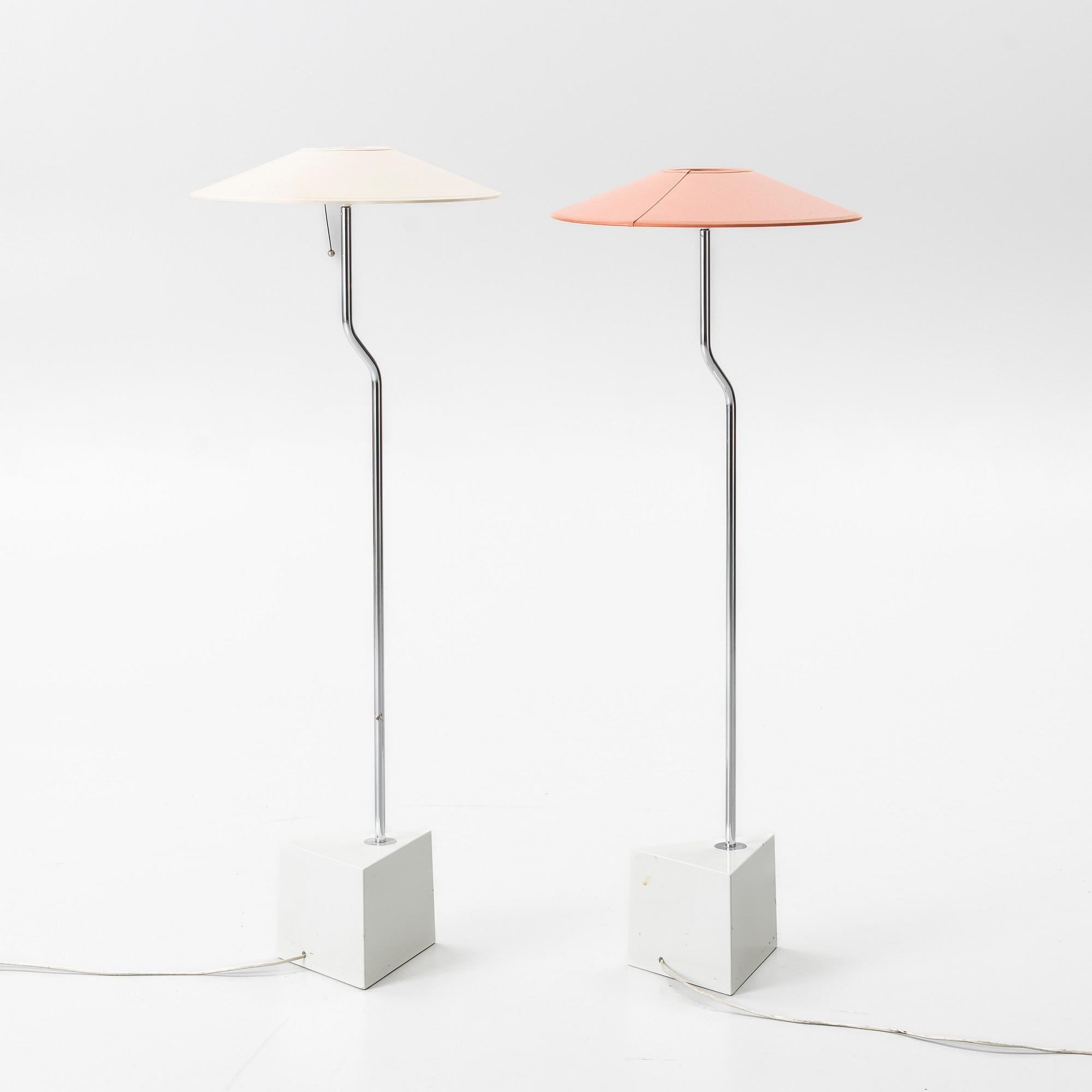 Lars Bessfelt & Christian von Sydow, floor lamps, 2 pcs, "Triggy", Atelier Lyktan, Åhus, 1980s.