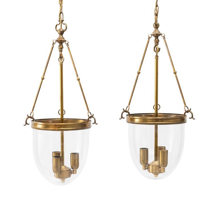 Ceiling lamps, a pair, second half of the 20th century.