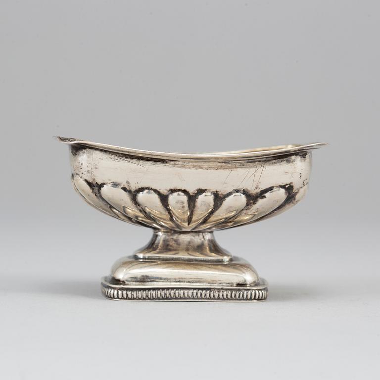 A Russian parcel-gilt silver salt cellar, unidentified makers mark, St. Petersburg 1860.