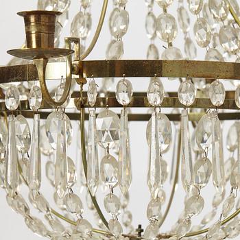 A four-branch Gustavian style chandelier, mid 20th century.