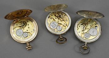 FICKUR, 7 st, en av doublé, 6 silver, 1900-talets första hälft.