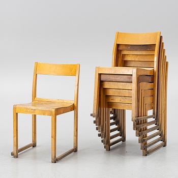 Sven Markelius, Seven chairs, 'Orkesterstolen', 20th century.