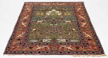 An antique Mobarekeh rug, central Persia, c. 230 x 130 cm.
