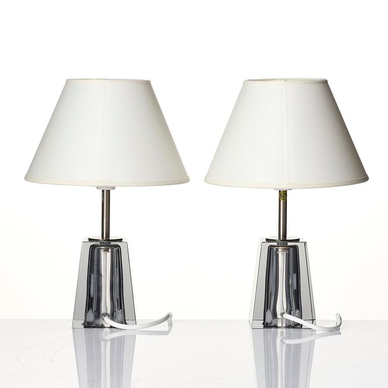 Carl Fagerlund, a pair of table lamps model "RD 1635", Orrefors, 1950s-60s.