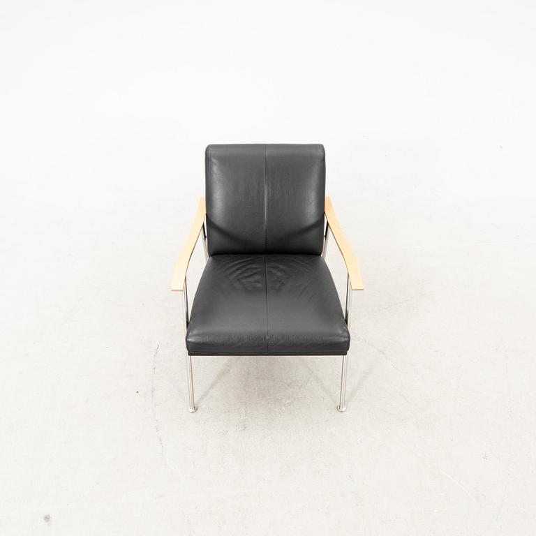 A 'Sahara' leather upholstered easy chair by Gunilla Allard for Lammhults.