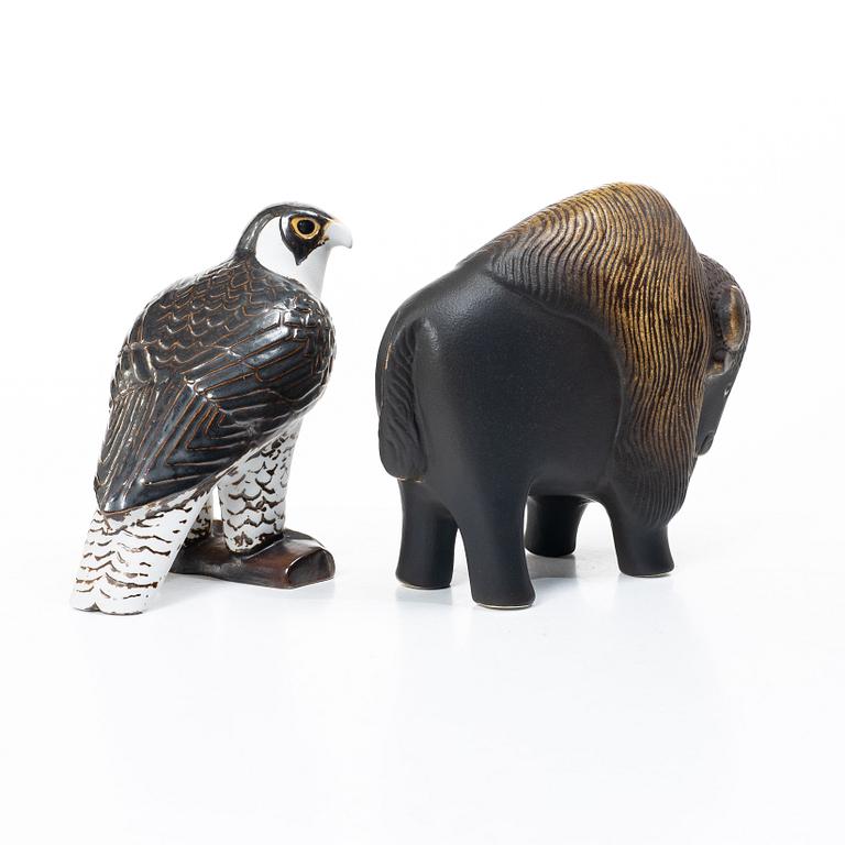 Lisa Larson, a 'Säl' and 'Utter' figurine, Gustavsberg for NK, Nordiska Kompaniet in collaboration with WWF.