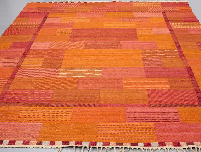 Marianne Richter, MATTA, "Fasad, orange", rölakan, ca 351,5 x 253,5 cm, signerad AB MMF MR.
