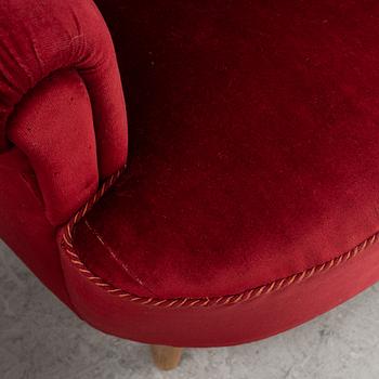 A pair of Swedish Modern armchairs, 1940's.