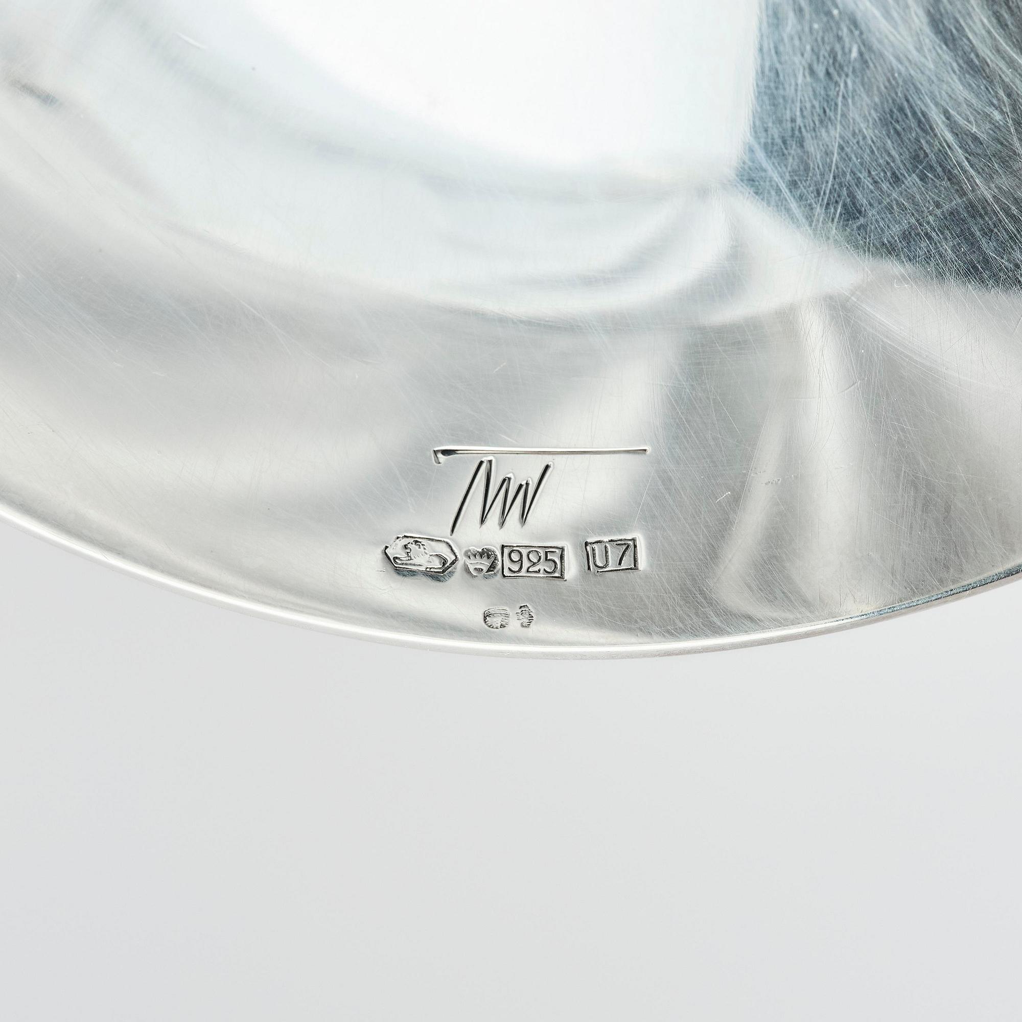 Tapio Wirkkala, three sterling silver 'Trumpetti' candlesticks, Kultakeskus, Hämeenlinna 1973.