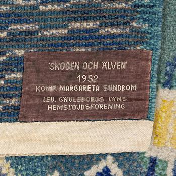 Margareta Sundbom Eichenholz, a knotted pile, 'Skogen och älven' carpet, Gävleborgs Läns Hemslöjdsförening, c. 710 x 384 cm.