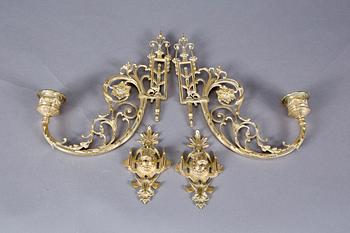 SKRIVGARNITYR MED VÄGGAPPLIQUER. Nyrenässans, 1800-talets slut.