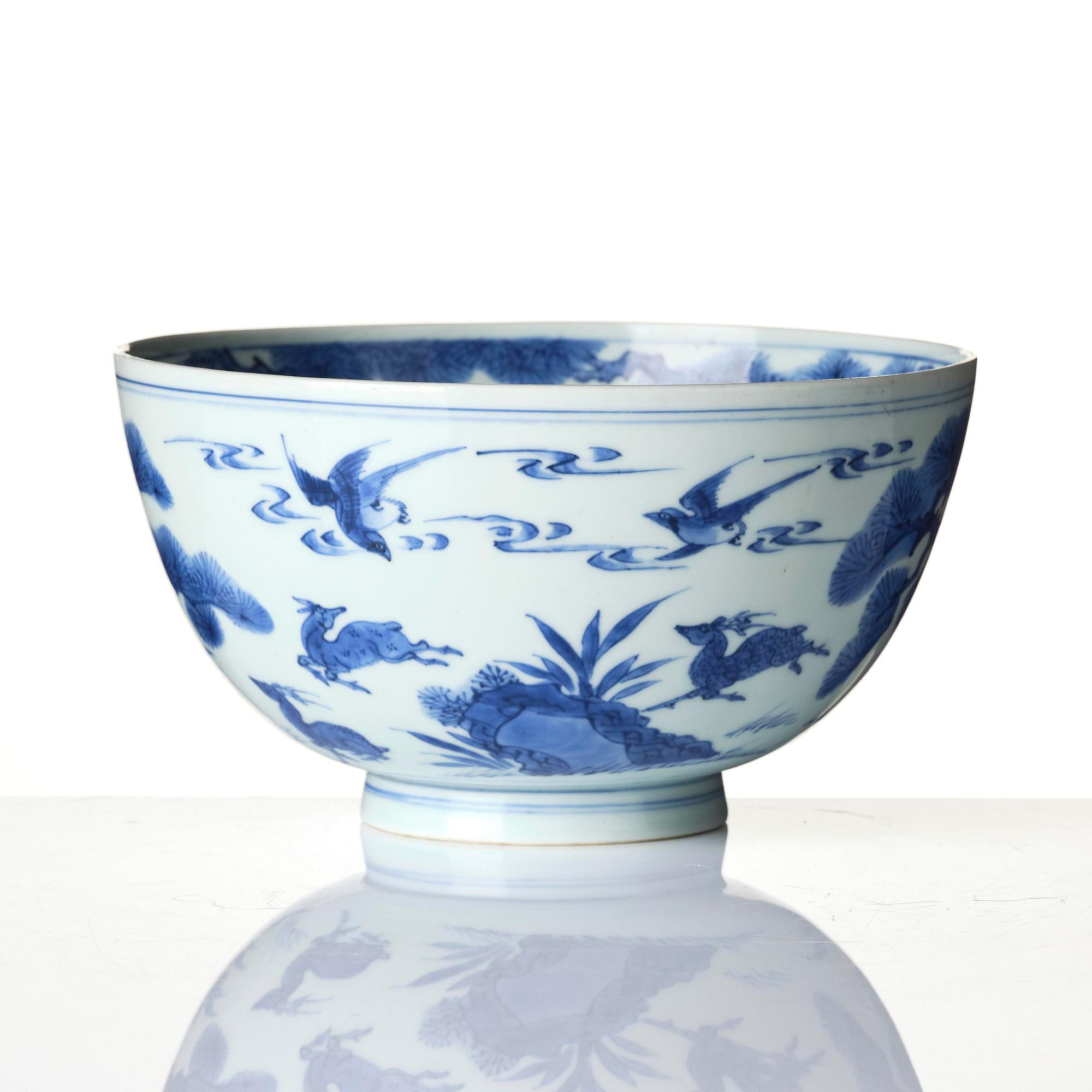 Skål, porslin. Mingdynastin, 1600-tal.