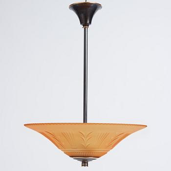 Edward Hald, a ceiling lamp,Orrefors 1920s-1930s.