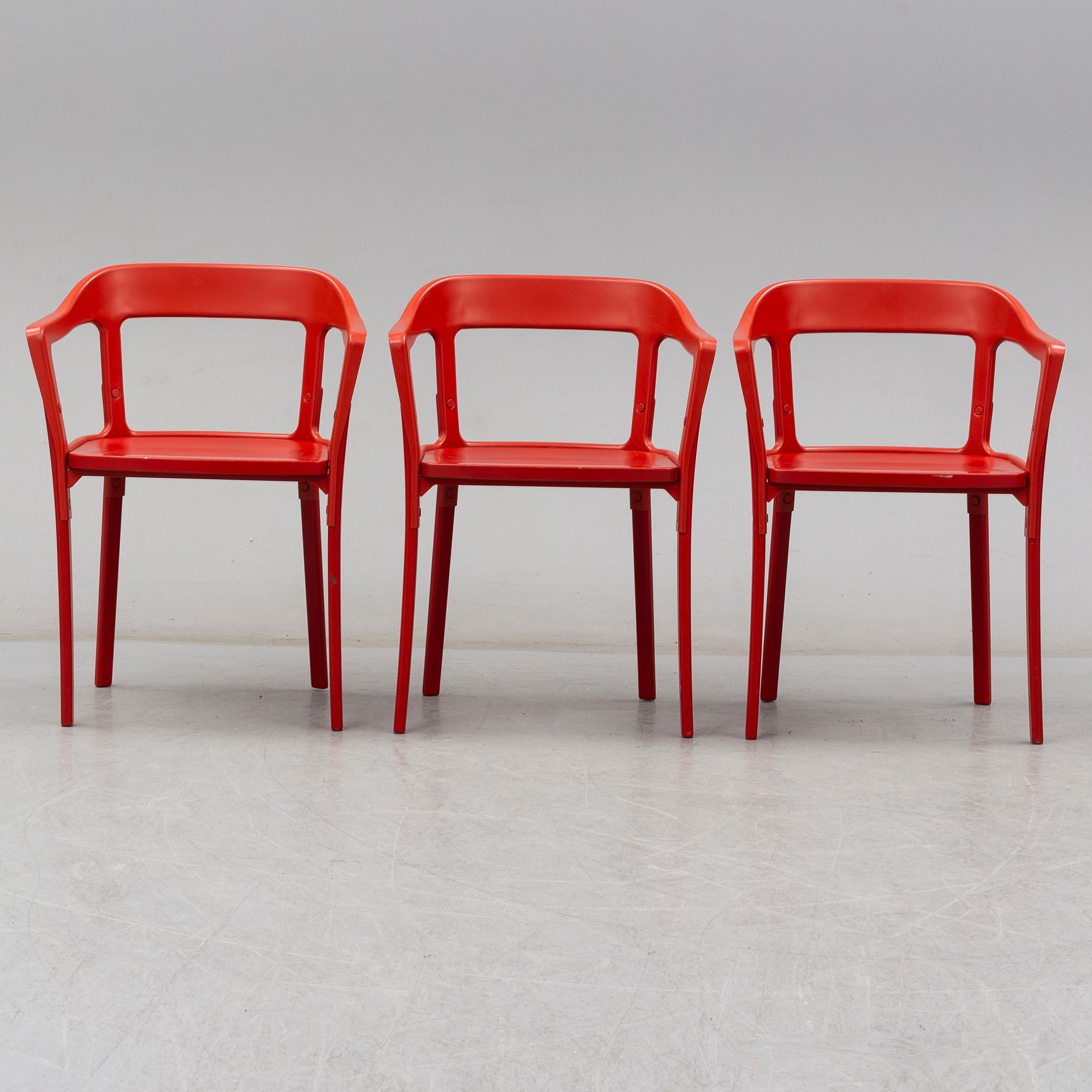 Ronan & Erwan Bouroullec, stolar, 3 st, "Steelwood", Magis, Italien.