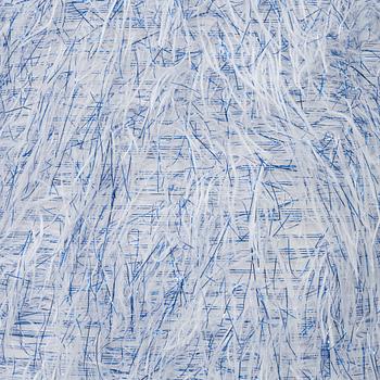 Chanel, dress, a white and blue metallic dress, size 34.