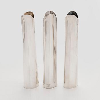 Tapio Wirkkala, Maljakoita, 3 kpl, TW 36, hopeaa, Kultakeskus, Hämeenlinna 1965, 1970 ja 1979.