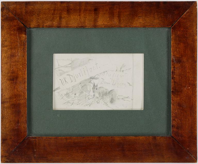 BRUNO LILJEFORS, blyertsteckning, sign.