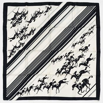 Hermès, two twill silk scarves.