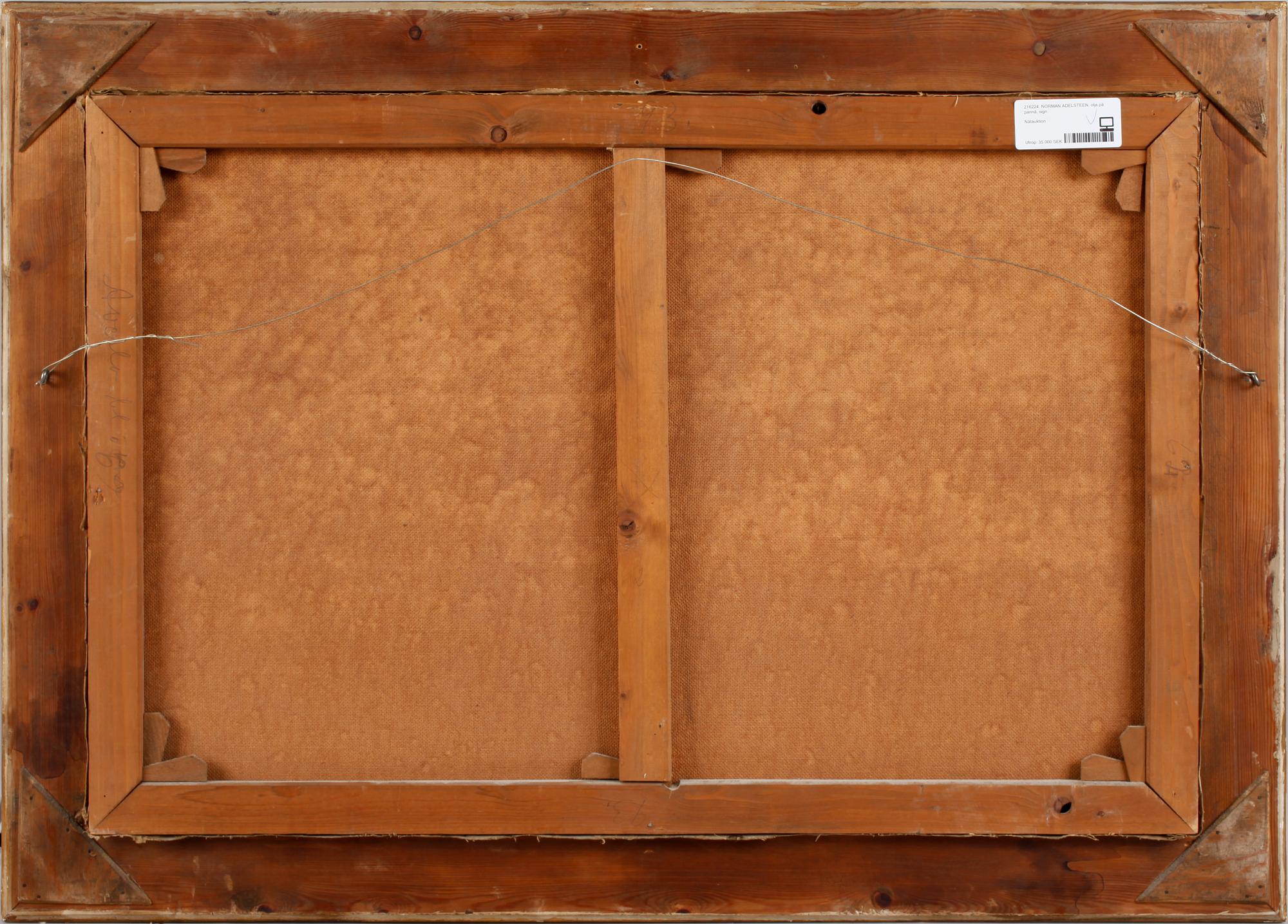 ADELSTEEN NORMANN, olja på pannå, sign.