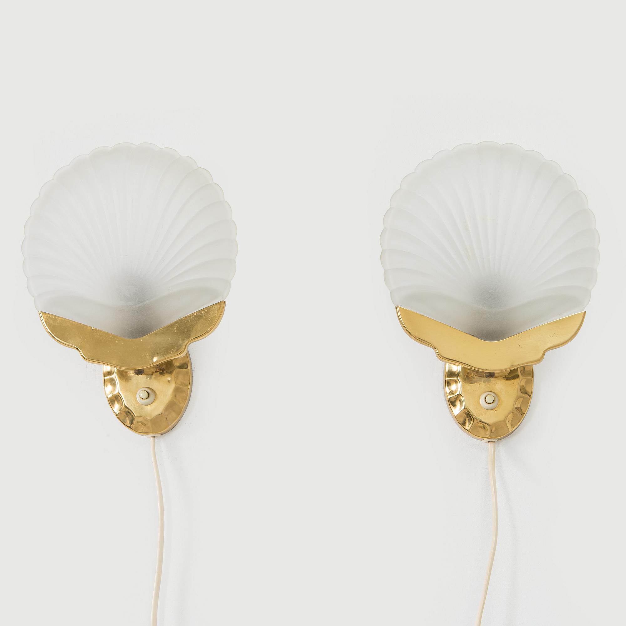 Vägglampor, ett par, Valinte, 1900-talets mitt.