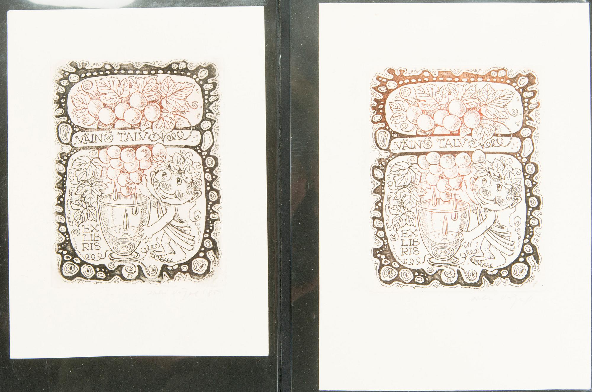 Silvi Väljal, ex-libris etchings, 131 pcs.